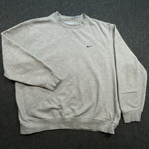 VTG Nike Running Workout Pullover Swoosh Crewneck Sweatshirt Men's XL Distressed
